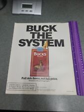 1990 vintage original print ad Bucks Filter Cigarettes Full Rich Flavor picture