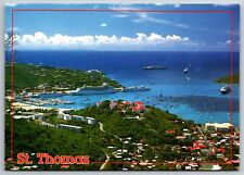 St Thomas US Virgin Islands Greetings from Caribbean Aerial View 6x4  Postcard picture