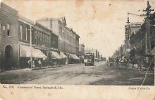 Commercial Street Springfield Missouri MO Trolley c1908 Postcard picture
