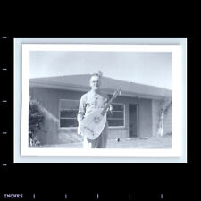 Vintage Photo MAN WITH LUTE MANDOLIN picture