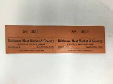 Vintage Baltimore Meat Market & Grocery General Merchandise Ticket Raffle picture
