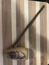 Vintage Souvenir Native American Peace Pipe Wooden Indian Chief picture