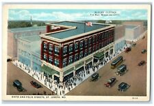 c1940 Aerial View Block Clothes Sixth Felix Streets St Joseph Missouri Postcard picture