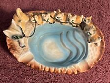 Vintage Betson’s Japan Siamese Cat Kittens Chain Ashtray picture