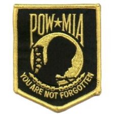  POW MIA -YOU ARE NOT FORGOTTEN PATCH - GOLD EMBROIDERED IRON ON PATCH picture