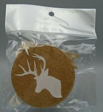 Pier 1 Sparkly White & Thick Cork Reindeer Silhouette Christmas Gift Tags NEW picture