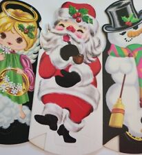 1960s Christmas candy boxes ornaments Santa Claus Snowman angel cardboard VTG 3 picture