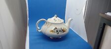 Elloreave English Vintage Floral Tea Pot Teapot Gold Color Trim 9x7 picture