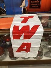 Original Vintage TWA AIRLINES Banner Sign Airport Collectible Nice Shape OLD picture