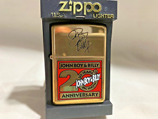 Unfired Sealed Brass JOHN BOY & BILLY 20th Anniversary Zippo Lighter & Case picture