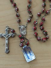 Red Cloisonné Rosary - 18 1/2