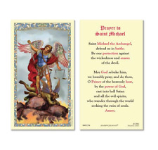 St. Michael the Archangel with Saint Michael's Prayer - Laminated Holy Card 1254 picture