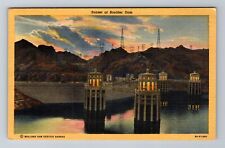 NV-Nevada, Sunset At Boulder Dam, Antique, Vintage Souvenir Postcard picture