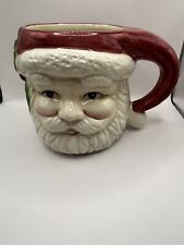 Vintage Ceramic Santa Claus Xmas Mug Cup Head Figure Large 18 oz picture