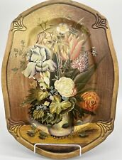 TamSan Designs Hand Painted Wooden Floral Plate/Plaque picture