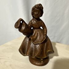 Vintage Unbreakable Girl Carrying Vase Made In Italy Figure 7”T Wood Like picture