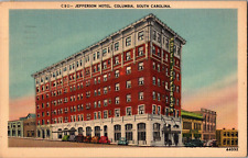 Postcard Jefferson Hotel Columbia South Carolina Linen Postmarked 1945 picture