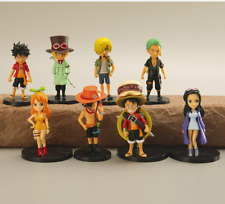 8Pcs/Set One Piece Figure Luffy Roronoa Zoro Nami PVC Model Toy Xmas Gift 7.5CM picture