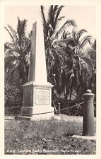 KONA, HAWAII ~ CAPTAIN COOK'S MONUMENT, REAL PHOTO PC ~ c 1940's picture