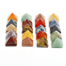 7PCS Mini Pyramid Gemstone Natural Stone Crystal Quartz Healing Point Chakra Set picture