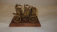 Vtg ART OF SPAIN LOBECO Handcrafted Metal Old Timey Car On Wooden Base picture