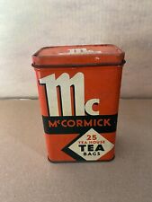 Vintage 1938 McCormick Tin 25 Tea Bags Empty Can Great Graphics (Tin1) picture
