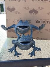 Bronze/Brass Whimsical Leap Frog Frogs Sculpture Flower Stem Holder SPI Figurine picture