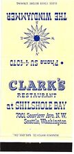 Seattle Washington Clark's Restaurant The Windjammer Vintage Matchbook Cover picture