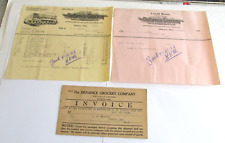 1926 Defiance Grocery Co. Defiance Ohio Kro Mor Foods 2 Invoices and envelope picture