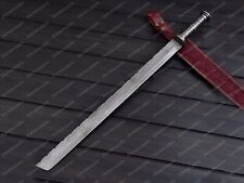 28'' Hand Forged Damascus Steel Full Tang Hunting Tanto Battle Ready Sword picture