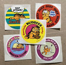 5 Garfield Stickers 1978 Vintage Assortment Odie Pooky Jim Davis picture