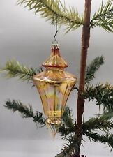 Vintage Amber FINIAL TEARDROP Ornament Hand-blown glass Christmas ornament 6