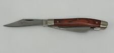 Vintage Sheffield 3 Blade Stainless Folding Pocket Knife England Wood Handle  picture