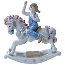 Paul Sebastian Girl Carosouel Rocking Horse Porcelain Collectible Figurine 1991 picture