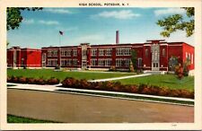 Potsdam High School Potsdam NY New York US Flag linen postcard P5 picture