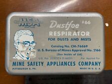 Vintage 1950s MSA Mine Safety Appliances Co Dustfoe Respirator #66 Box Only picture