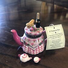 Direct Connection Trinket Box Pink Tea Pot with Mini Tea Pot and Cup Inside picture