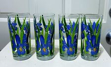 RARE / BEAUTIFUL LOT OF ( 4 ) GEORGES BRIARD IRIS / FLORAL DRINKING GLASSES picture