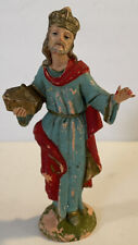 VTG Fontanini Nativity King Wise Man Depose Italy Balthazar Spider Mark 5” Tall picture