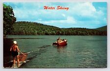 c1950s~Russells Point Ohio OH~INdian Lake~Water Skiing~Boating~VTG 50s Postcard picture