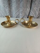 2 Archana Handicrafts Brass Candle Holders  2.5 Tall Made In India picture