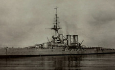 British Royal Navy Fleet HMS Tiger Sinks German Bulcher 1915 WWI RPPC picture