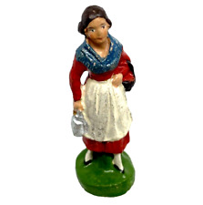 Antique German Putz Composition Milkmaid Woman Figurine picture
