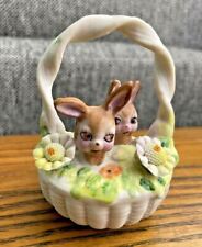Vintage Easter Basket with Bunny Rabbits 3