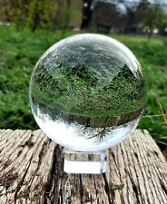 K9 Clear Crystal Sphere Ball 50-200mm with Crystal Stand Meditation Healing picture