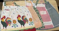 Vintage Lot of TLC HALF APRONS, Gingham, Embroidered, Kitsch Print Pockets Flaws picture