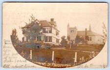 1905 RPPC BUTLER NJ M E CHURCH & PARSONAGE TO FRED DECKER BOONTON PHOTO POSTCARD picture