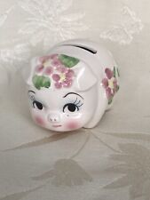 Vintage Lefton Hand Painted Ceramic Piggy Bank Japan ~ small, cute picture