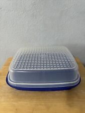 Tupperware Marinade Container 1295 Blue Season Serve with Lid -VINTAGE picture