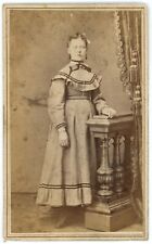 CIRCA 1880'S CDV Young Woman in Beautiful Dress John Closs Cincinnati OH picture